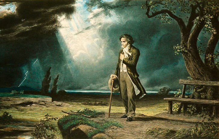 Ludwig van Beethoven, traditional art, painting