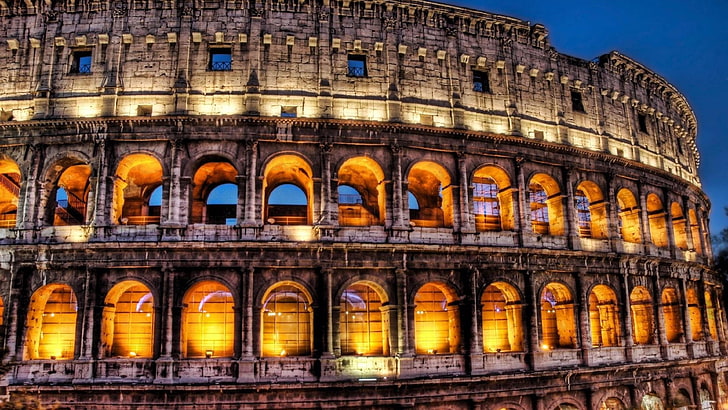 landmark, historic, ancient rome, ancient architecture, colosseum, HD wallpaper