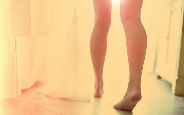 legs, women, bright, feet, model, barefoot, HD wallpaper