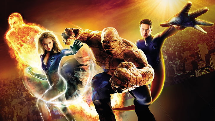 Movie, Fantastic Four, Jessica Alba, Thing (Marvel Comics)