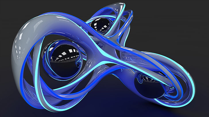 blue glass spoon pipe, figure, rendering, lines, curves, balloons