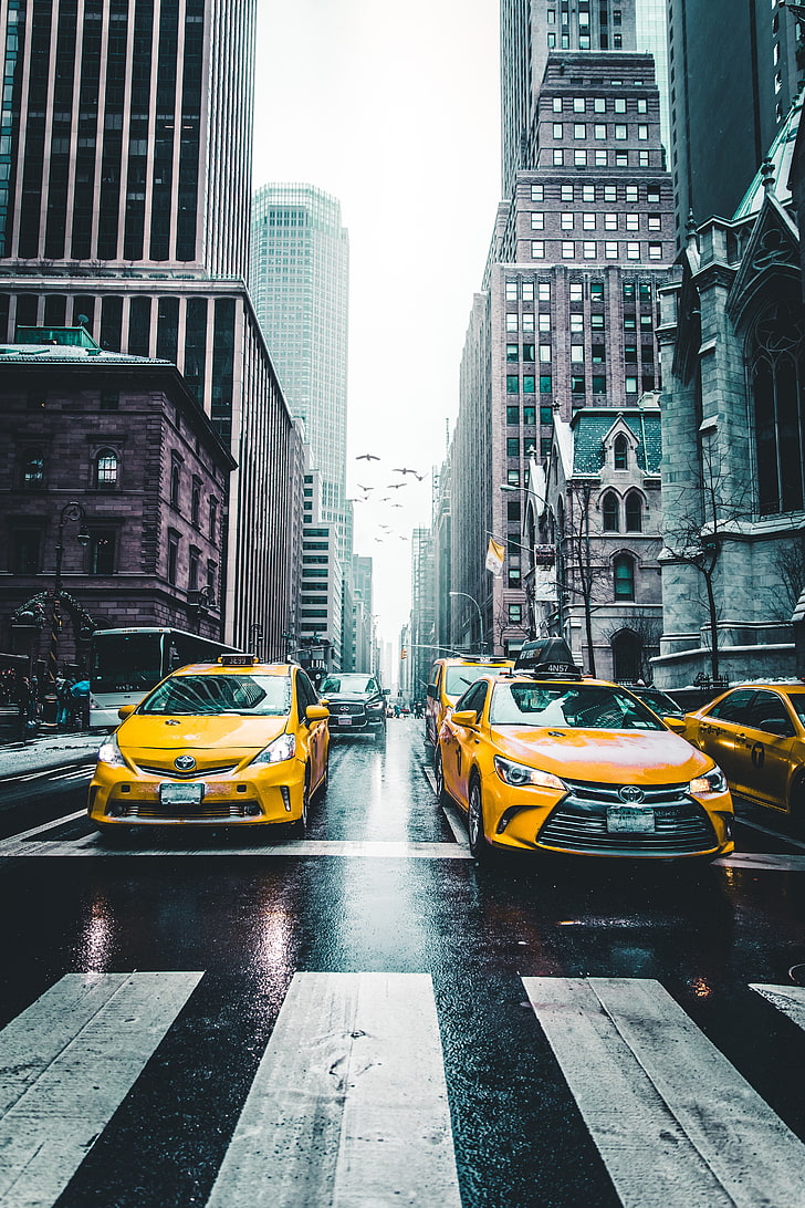Handmade. Black/yellow New York/Yellow Taxi Wallpaper  Lamp shade .. 