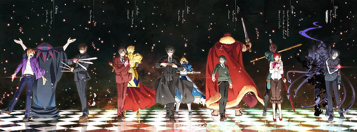 group of female and male animated character wallpaper, Fate/Zero