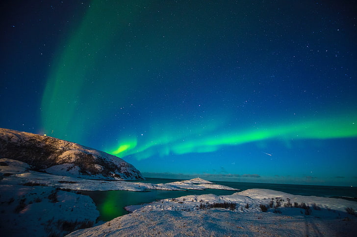 Aurora Borealis, Norway, Starry sky