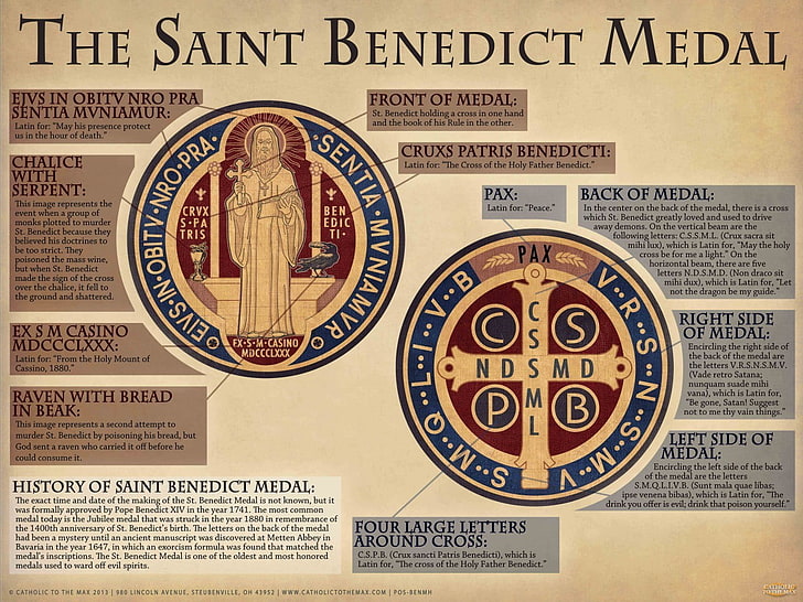 The saint Benedict medal text overlay, Medals, Christianity, no people, HD wallpaper