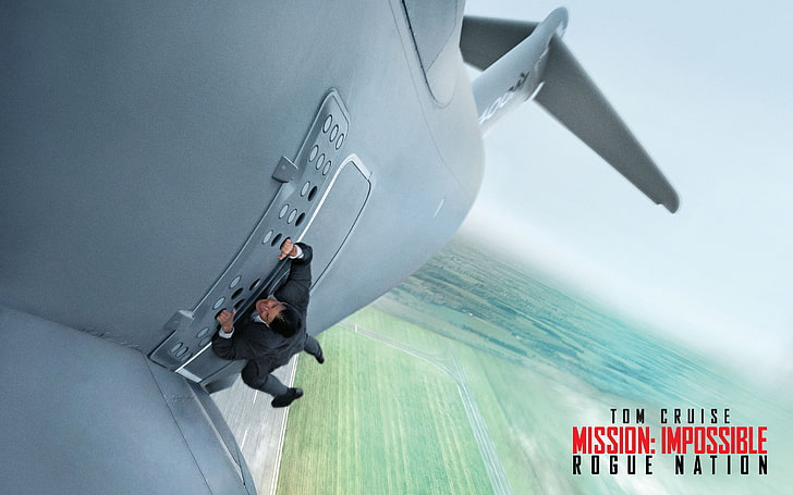 Tom Cruise Mission: Impossible Rogue Nation poster, the plane, HD wallpaper