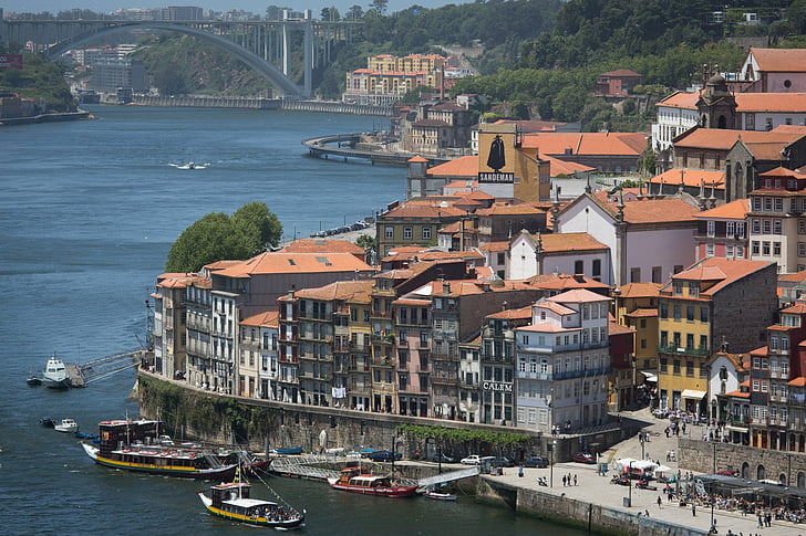 Cities, Porto, Boat, Bridge, City, House, Portugal, River, Rooftop, HD wallpaper