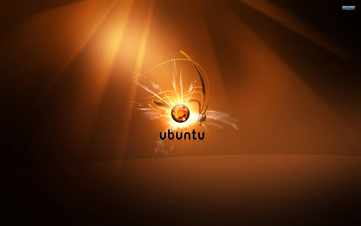 Ubuntu logo, Linux, GNU, illuminated, glowing, motion, lighting equipment, HD wallpaper