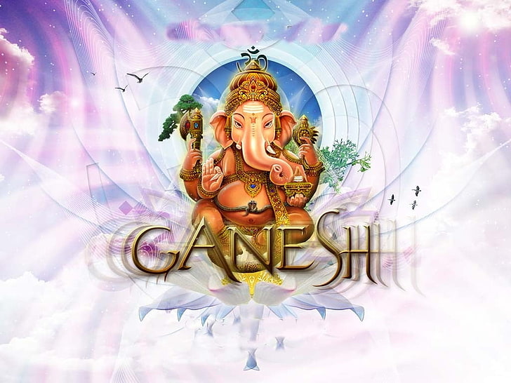 Lord Ganesh Greetings, Ganesha illustration, God, Lord Ganesha, HD wallpaper