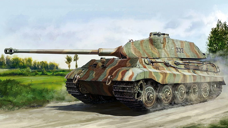 tank, military, Wehrmacht, artwork, vehicle, transportation, HD wallpaper