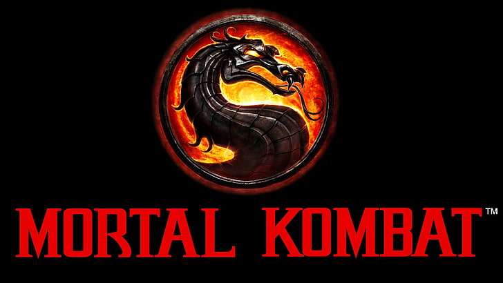 Mortal Kombat logo, video games, illuminated, text, lighting equipment, HD wallpaper