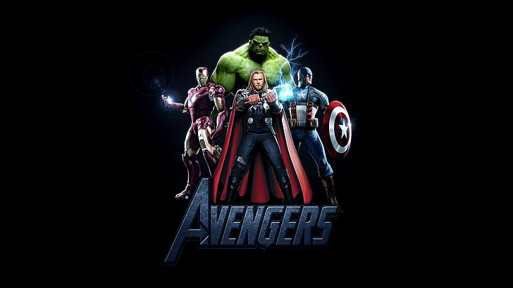 avengers  backgrounds desktop, black background, studio shot, HD wallpaper