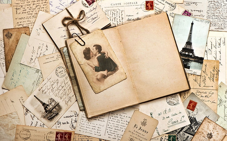 vintage, paper, history, the past, document, communication, HD wallpaper