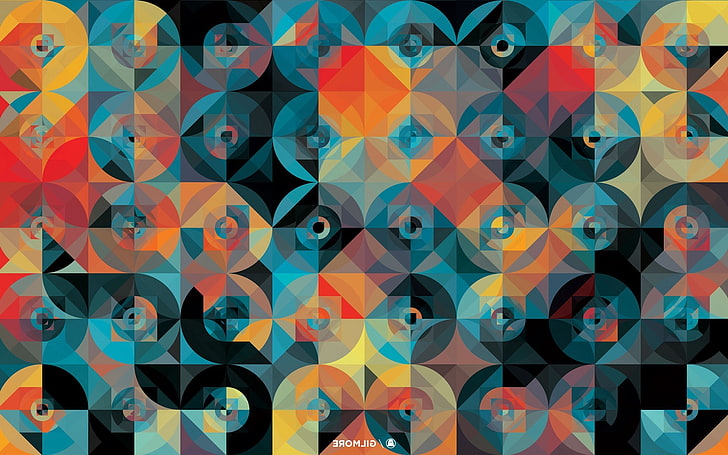 abstract, Andy Gilmore, circle, geometry, Graphic Design, pattern, HD wallpaper
