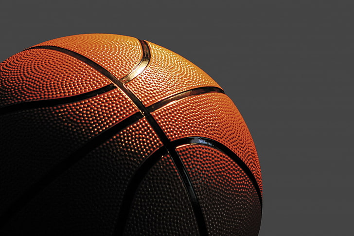 basketball  high resolution, studio shot, close-up, black background, HD wallpaper