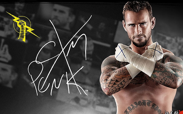 CM Punk 2014-Sports HD Wallpapers, men's white bandages, adult, HD wallpaper