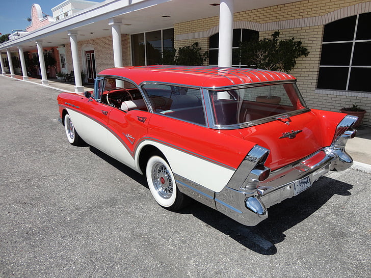 1957, buick, caballero, estate, retro, stationwagon