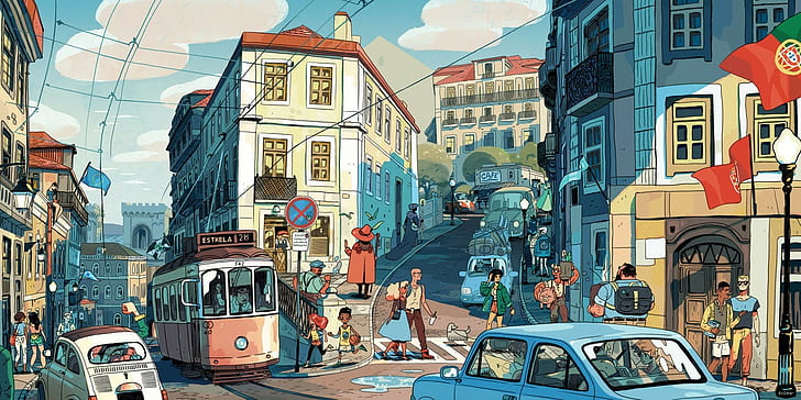Sam Bosma, artwork, Portugal, HD wallpaper
