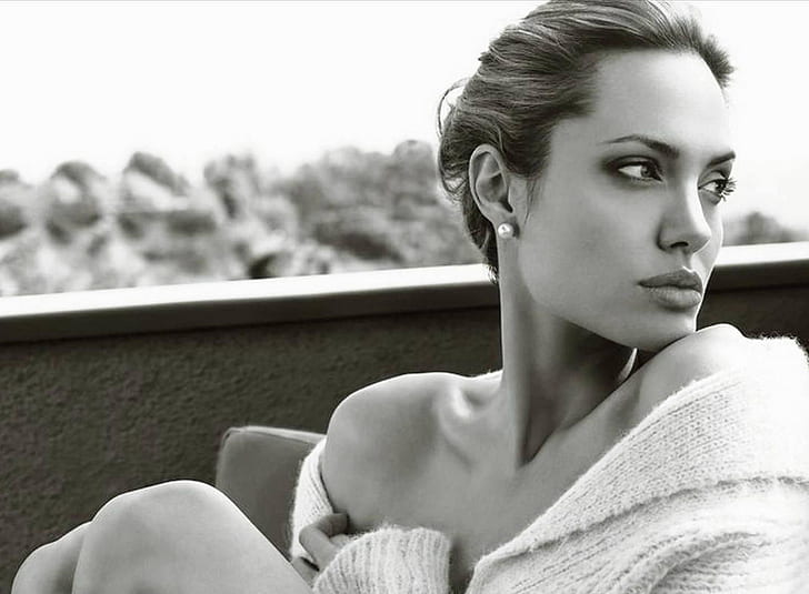 HD wallpaper: Angelina Jolie Hot Black And White Photoshoot | Wallpaper  Flare