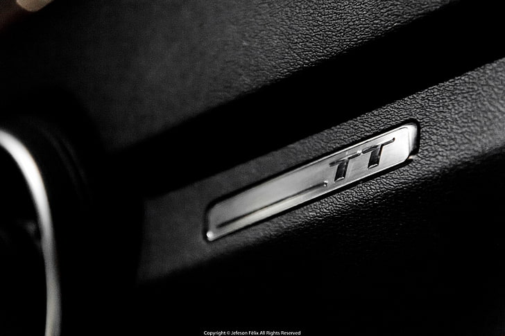 Audi TT, car, close-up, indoors, black color, no people, technology