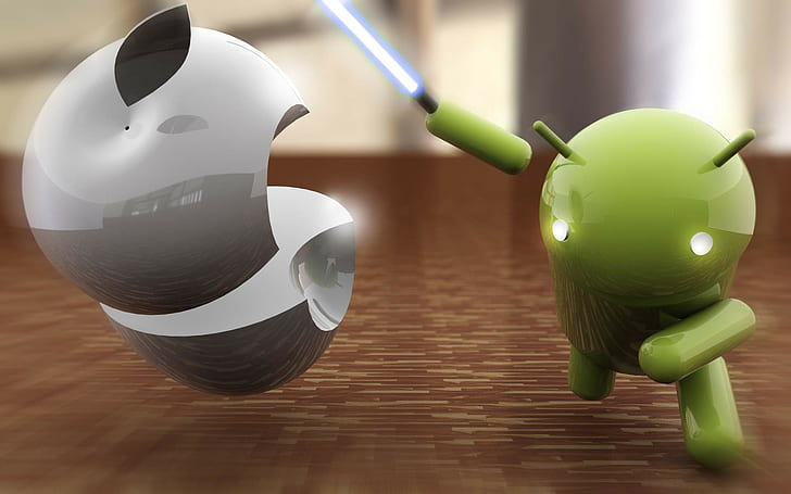 Apple Inc., Android (operating system), humor, technology, Star Wars, HD wallpaper