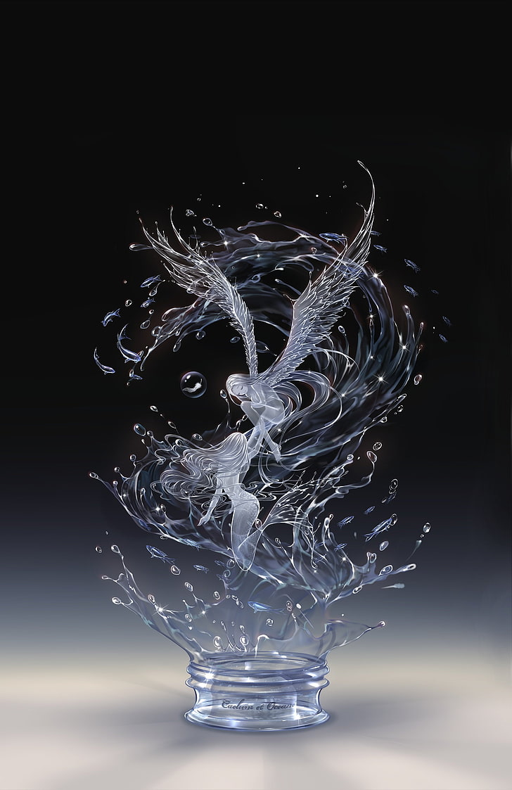 HD wallpaper: angel, anime, beautiful, fairy, girl, magic, mermaid, water |  Wallpaper Flare