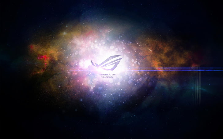 Asus ROG logo, Republic of Gamers, night, sky, space, nature
