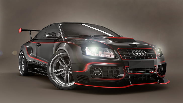 Audi black tuning cars, HD wallpaper