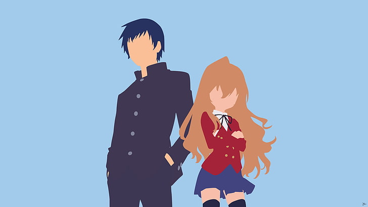 female and male anime character illustration, Toradora!, Aisaka Taiga, HD wallpaper