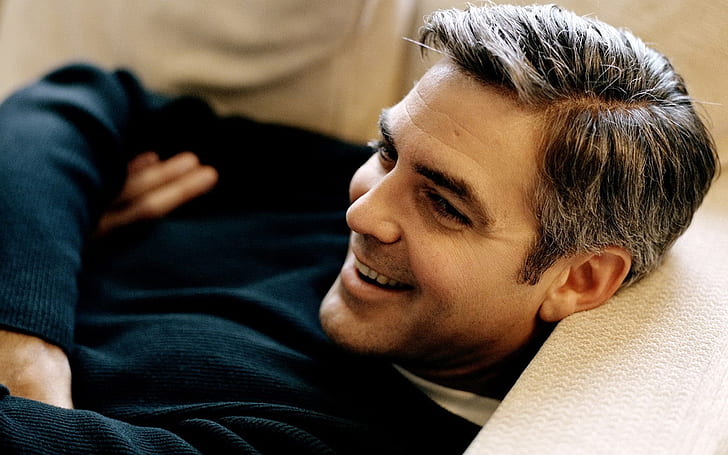 George Clooney Smiling, male celeb, celebs, dude, HD wallpaper