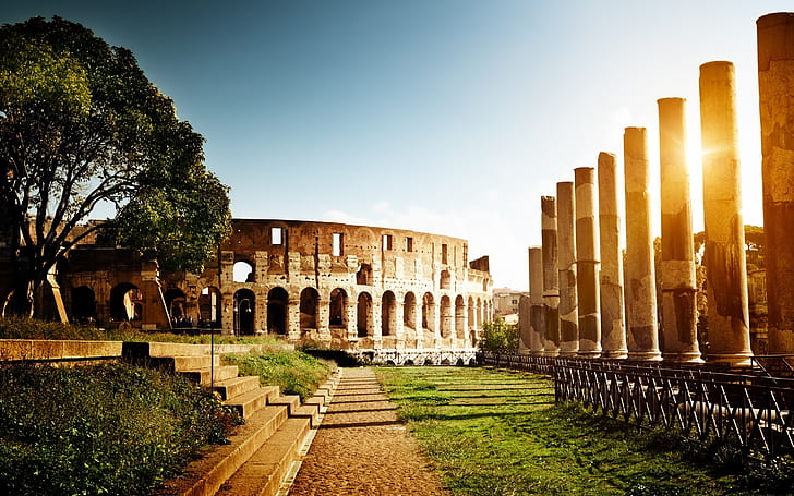 Superb View of Colosseum, landscape, rome history, rome colosseum