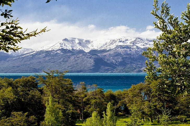 nature, landscape, mountains, Chile, Patagonia, lake, trees