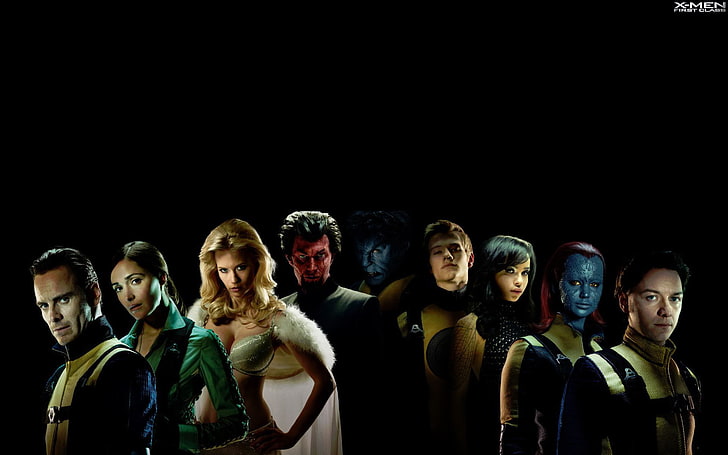 black background, Mystic, James McAvoy, superheroes, Emma Frost, HD wallpaper