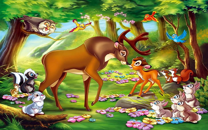 Deer Bambi And Great Prince Of The Forest And Friends Hd Wallpaper 1920×1200, HD wallpaper