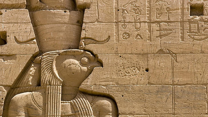 philae, egypt, ancient history, carving, aswan, wall, temple, HD wallpaper