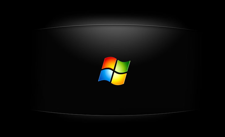 Windows Vista Aero 35, Windows logo, illuminated, black background, HD wallpaper