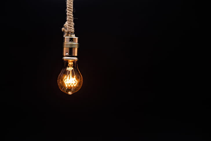 bulb, lighting, rope, electricity, edisons lamp, HD wallpaper