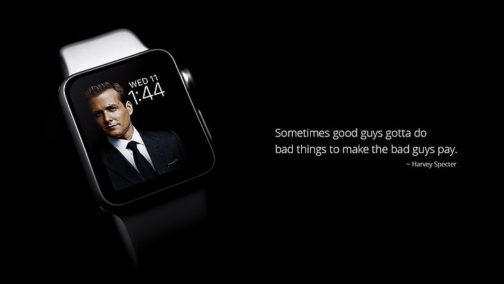 HD wallpaper: space gray iWatch with text overlay, Apple Watch, Harvey  Specter | Wallpaper Flare