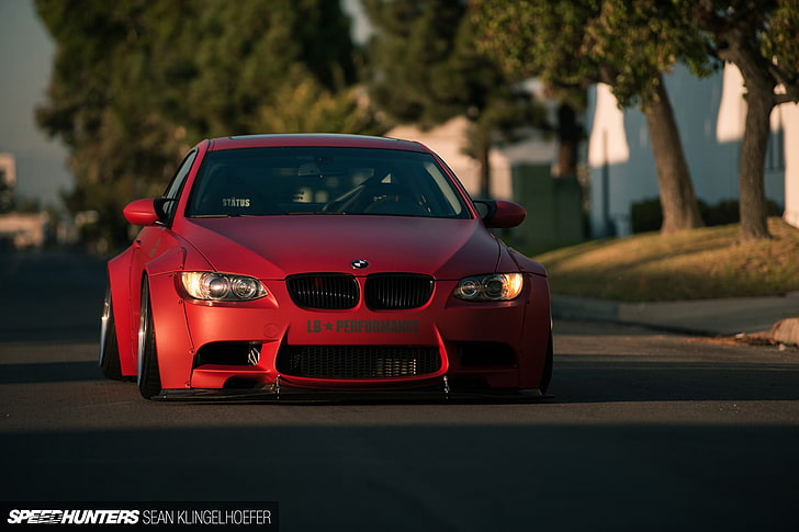red and black car stereo, BMW, BMW E92, BMW E92 M3, LB Performance, HD wallpaper