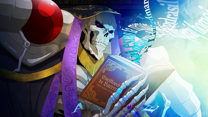 Anime, Overlord, Ainz Ooal Gown, Book, Magician, Overlord (Anime), HD wallpaper
