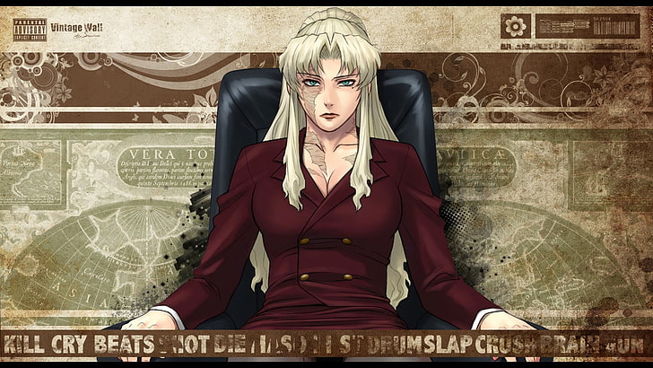 female character wearing maroon top, Black Lagoon, Balalaika, HD wallpaper