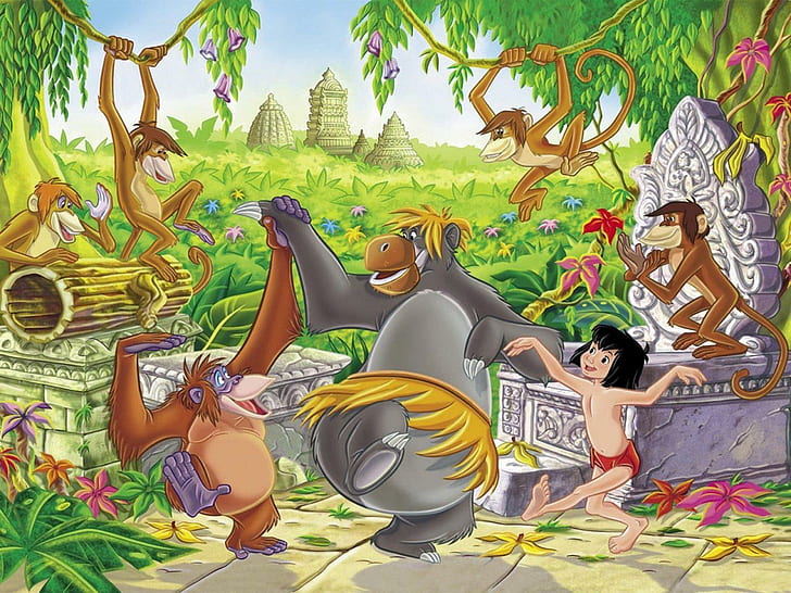 HD wallpaper: Jungle Book, jungle-book, gorilla, monkey, disney, cartoon,  mowgli | Wallpaper Flare