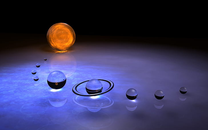 Solar System, 3d, background, planets, space, HD wallpaper