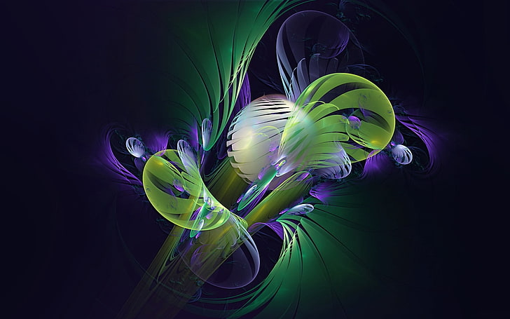 green and purple illustration, form, plexus, smoke, veil, abstract