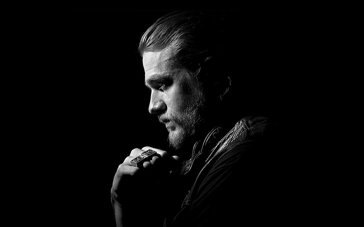 men's top, Sons Of Anarchy, TV, one person, black background, HD wallpaper