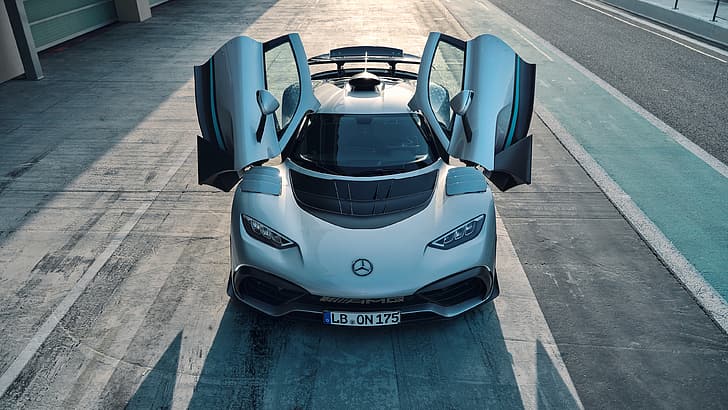 Mercedes AMG Project ONE, Mercedes-Benz, silver cars, supercars