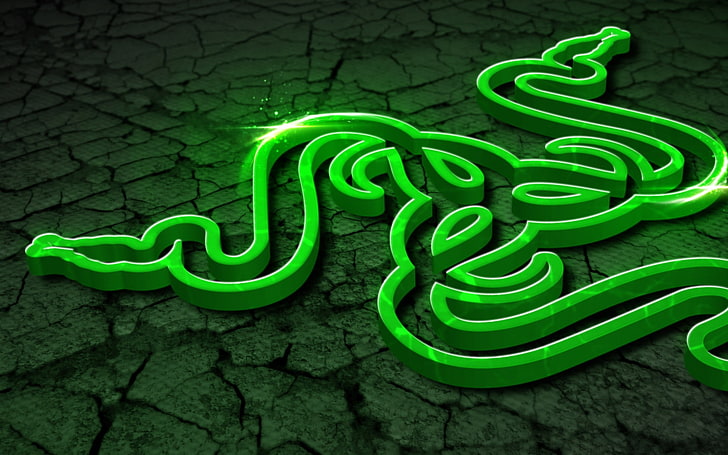 Razer, video games, PC gaming, green color, no people, spiral, HD wallpaper