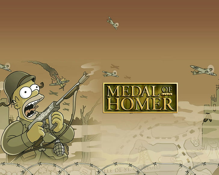 Medal of Homer Medal of Honor Homer The Simpsons HD, cartoon/comic HD wallpaper