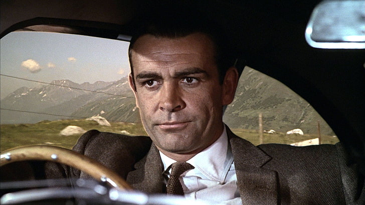 movies, James Bond, Sean Connery, portrait, car, transportation, HD wallpaper