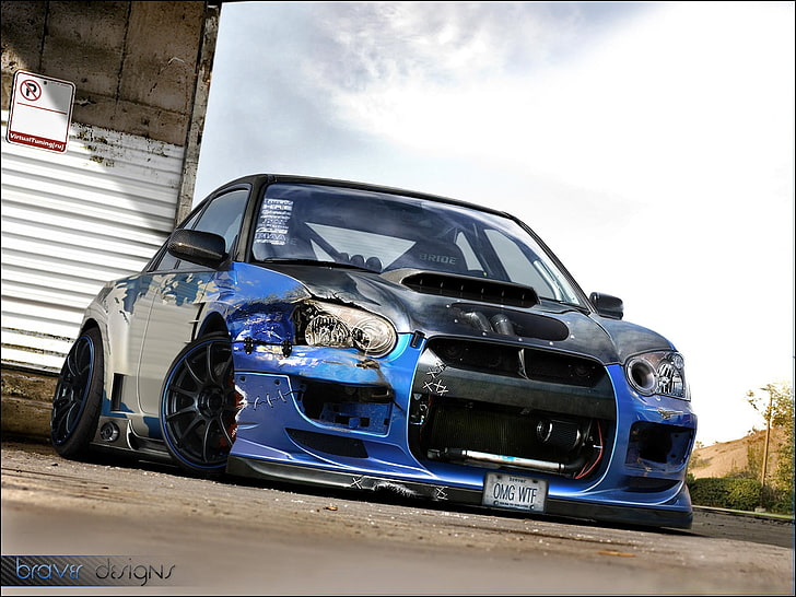 blue and black car screenshot, Subaru, Subaru Impreza , sports car, HD wallpaper